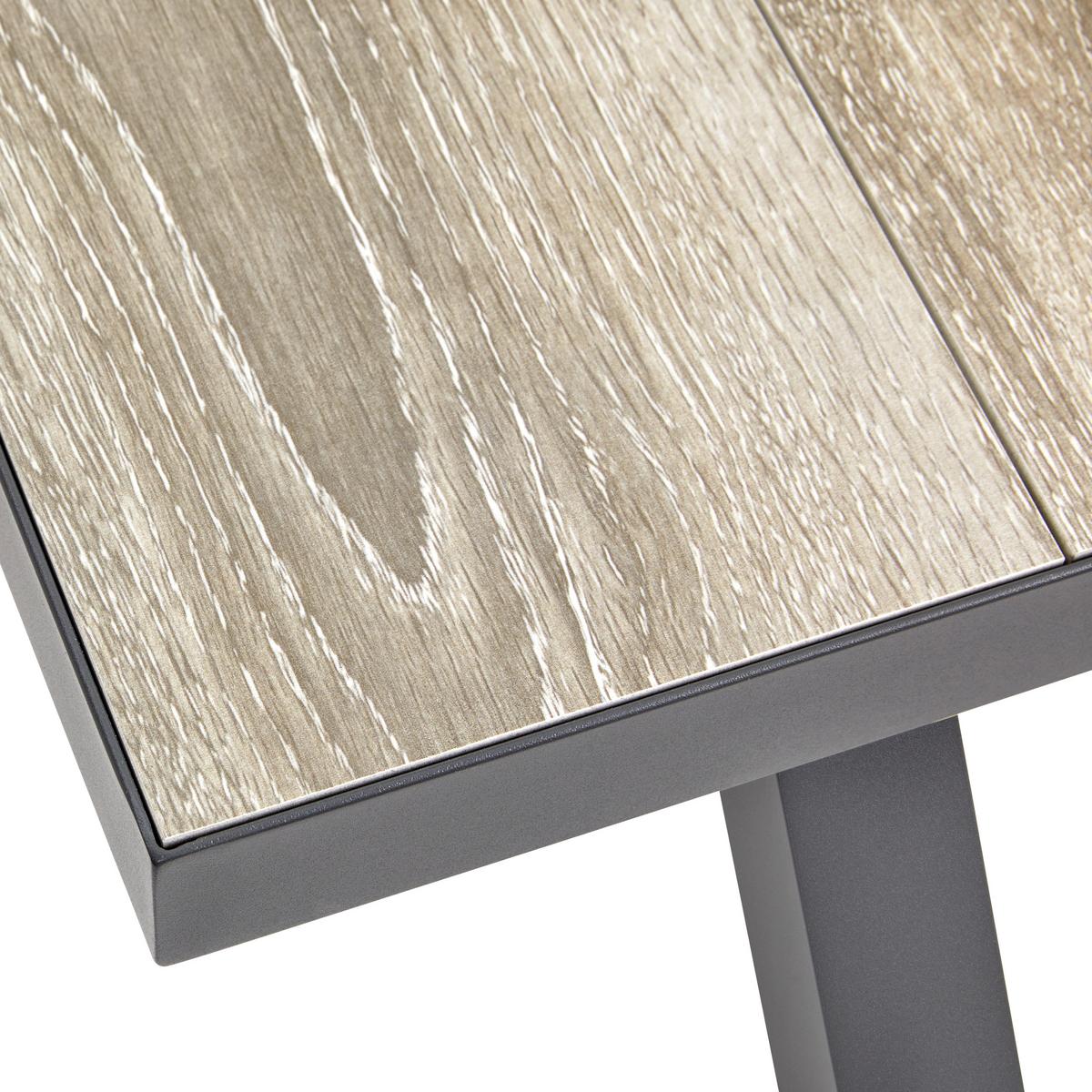 Vrtna Miza Fleur, Temno Siva, Barva Hrasta, 180x90 Cm - temno siva/barve hrasta, Moderno, kovina/keramika (180/75/90,5cm) - Bessagi Garden