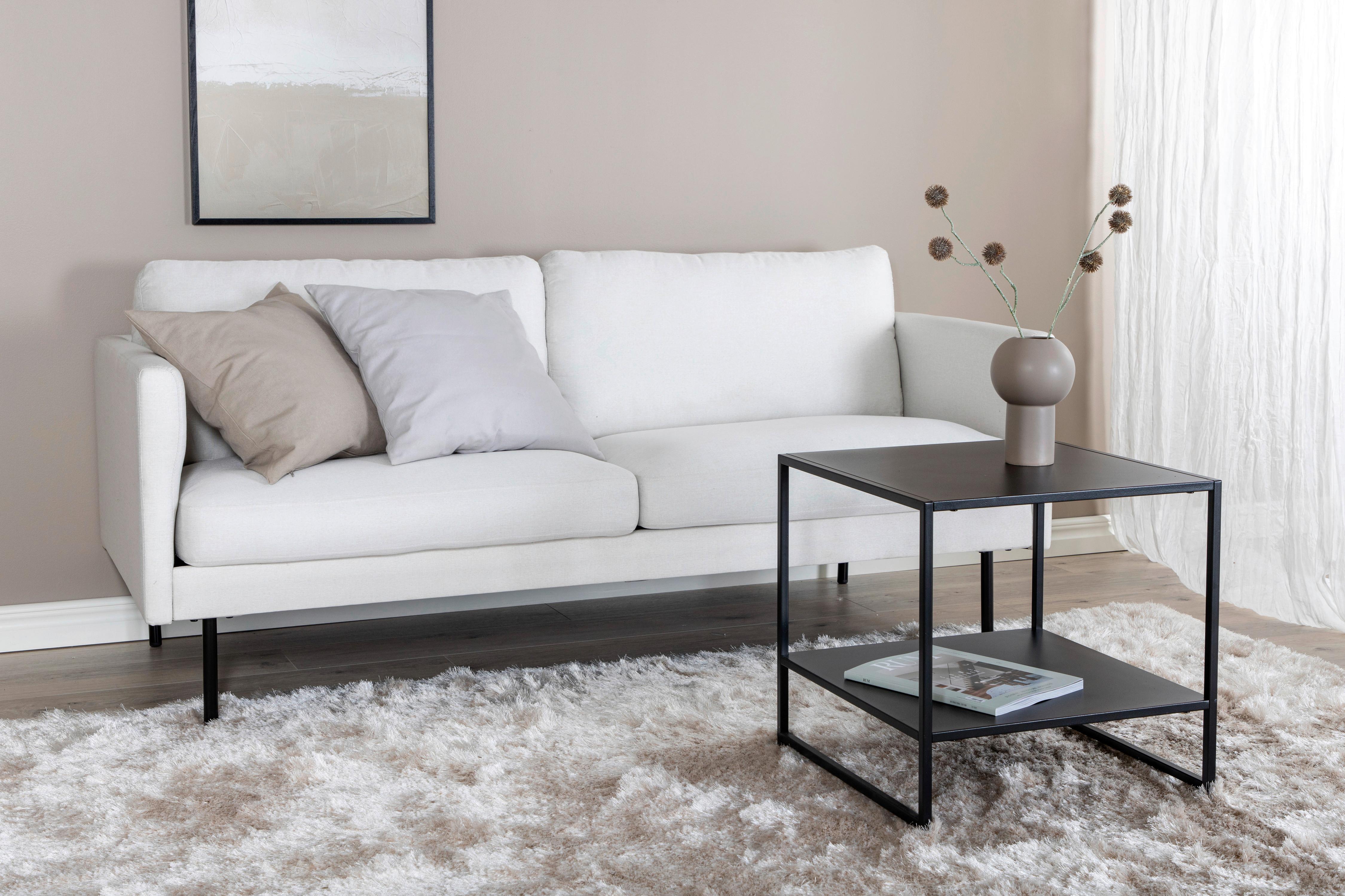 2-SITZER-SOFA ZOOM - Creme/Schwarz, Design, Textil/Metall (180/78/80cm) - Livetastic