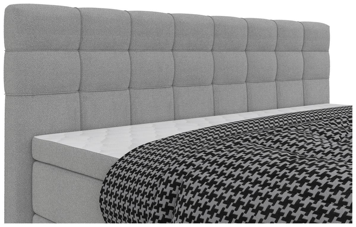 Boxspringbett Fano Grau ca. 200x200cm - Schwarz/Grau, Konventionell, Kunststoff/Textil (200/200cm) - Mömax