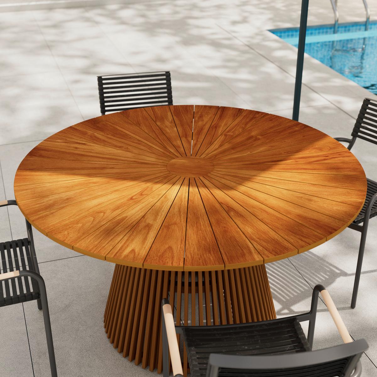 Gartentisch Santorin Naturfarben - Naturfarben, Natur, Holz (140/140/76cm) - Mömax