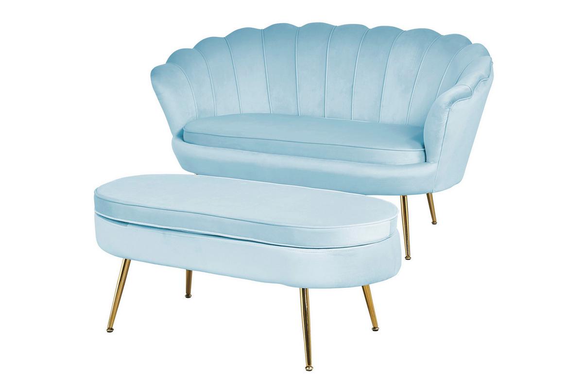 Tabure Samt, Svetlo Siva - zlate barve/svetlo siva, Moderno, kovina/tekstil (99/40/44cm) - Livetastic