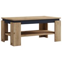 Klubska Miza Rolas, Medeni Hrast, Črna, 90x41 - črna/medeni hrast, Moderno, leseni material (90/53/41cm) - MID.YOU