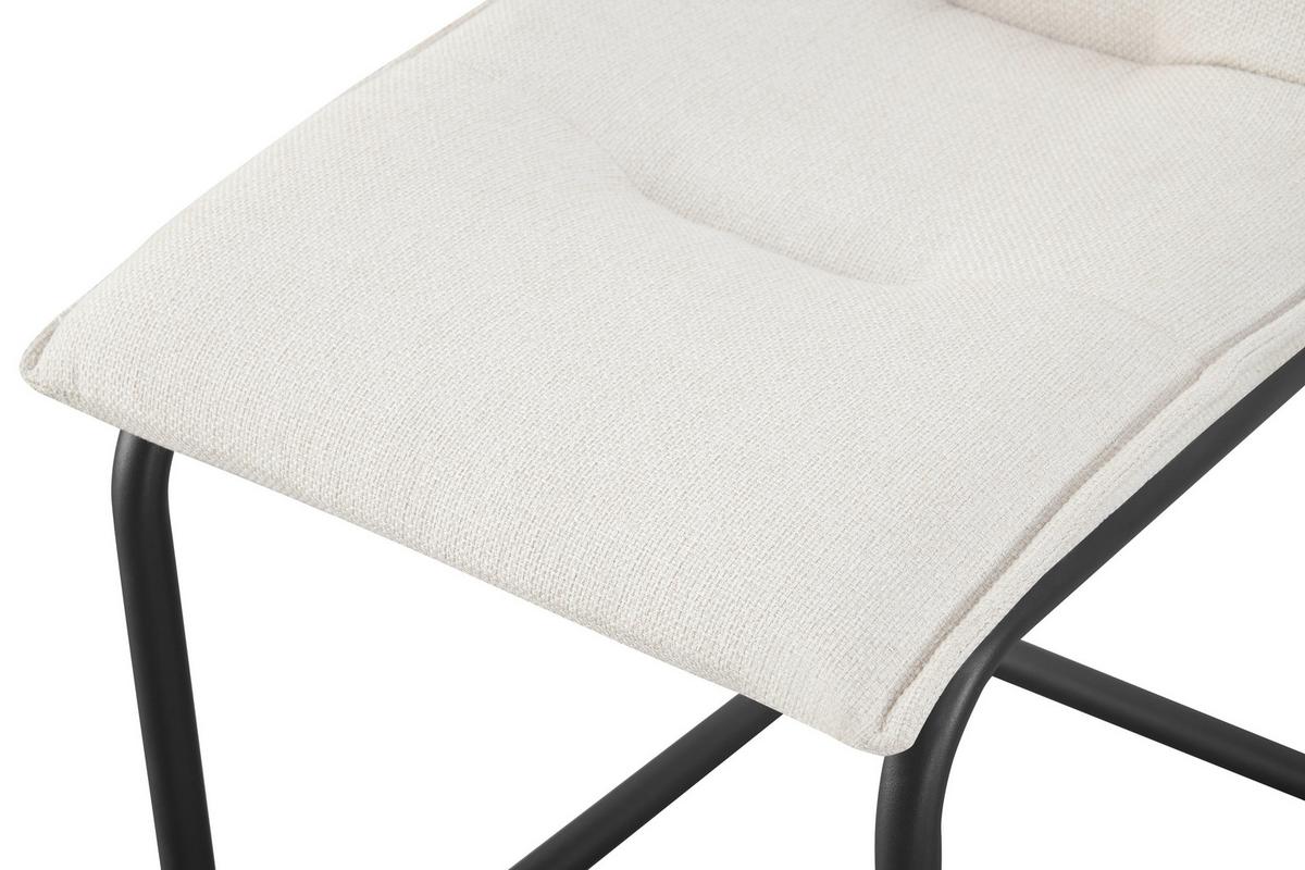 SCHWINGSTUHL-SET SONJA - Creme/Schwarz, Modern, Textil/Metall (46/89/57cm) - MID.YOU