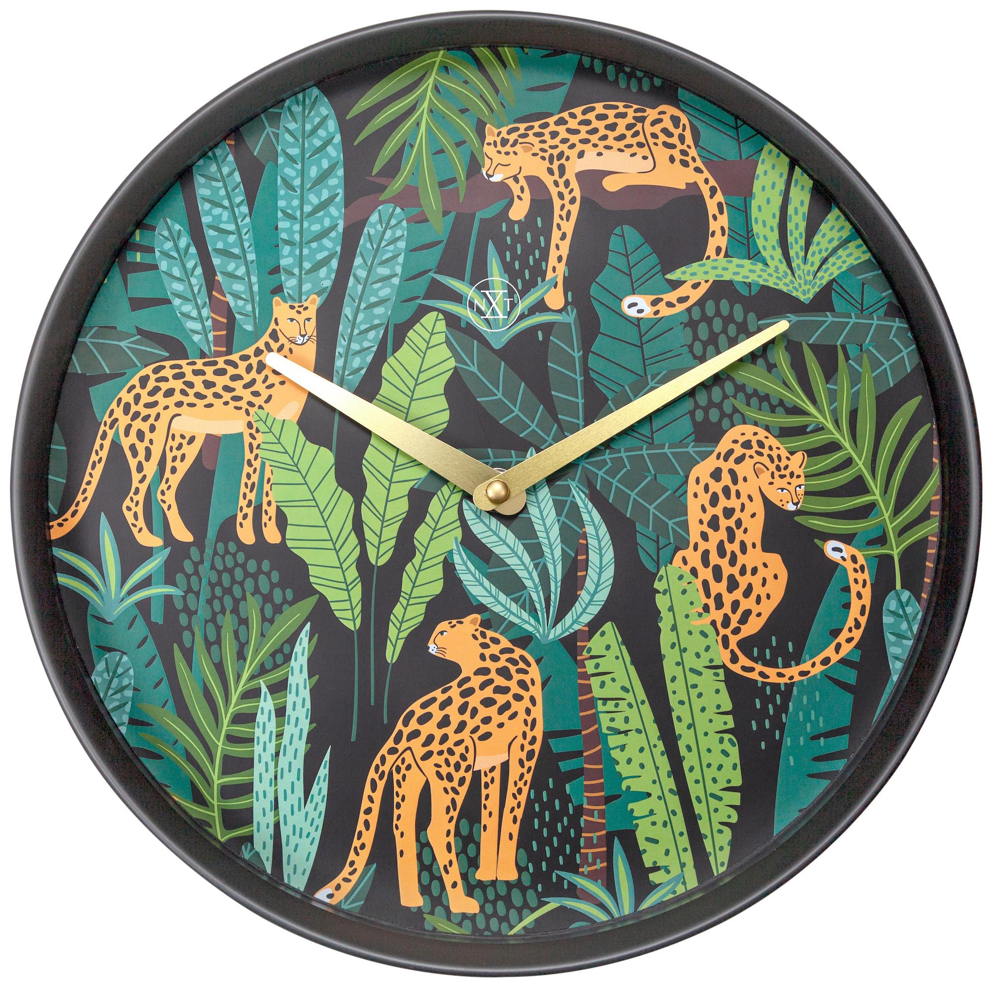 Wanduhr Urban Jungle Multicolor/Schwarz - Multicolor/Schwarz, Basics, Kunststoff (30/30/5,5cm)