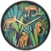 Wanduhr Urban Jungle Multicolor/Schwarz - Multicolor/Schwarz, Basics, Kunststoff (30/30/5,5cm)