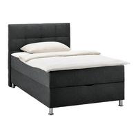 Boxbett Oviedo 120 in Anthrazit ca. 120 x200cm - Chromfarben/Anthrazit, KONVENTIONELL, Textil (120/200cm) - Based