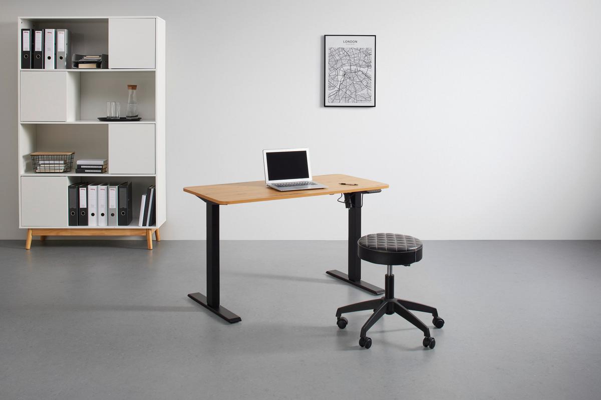 BIURKO EMIL -EXKLUSIV- - kolor dębowy/czarny, Modern, materiał drewnopochodny/tworzywo sztuczne (120/119/60cm) - Mömax