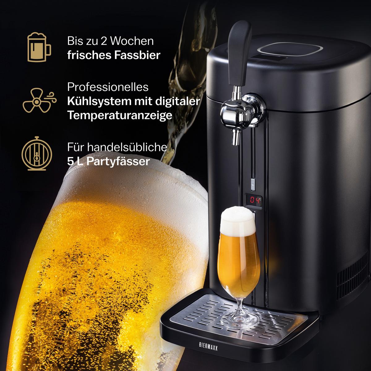 MASZYNA DO NALEWANIA PIWA BIER MAXX - kolor srebrny/czarny, Basics, tworzywo sztuczne (26,4/41/52,6cm)