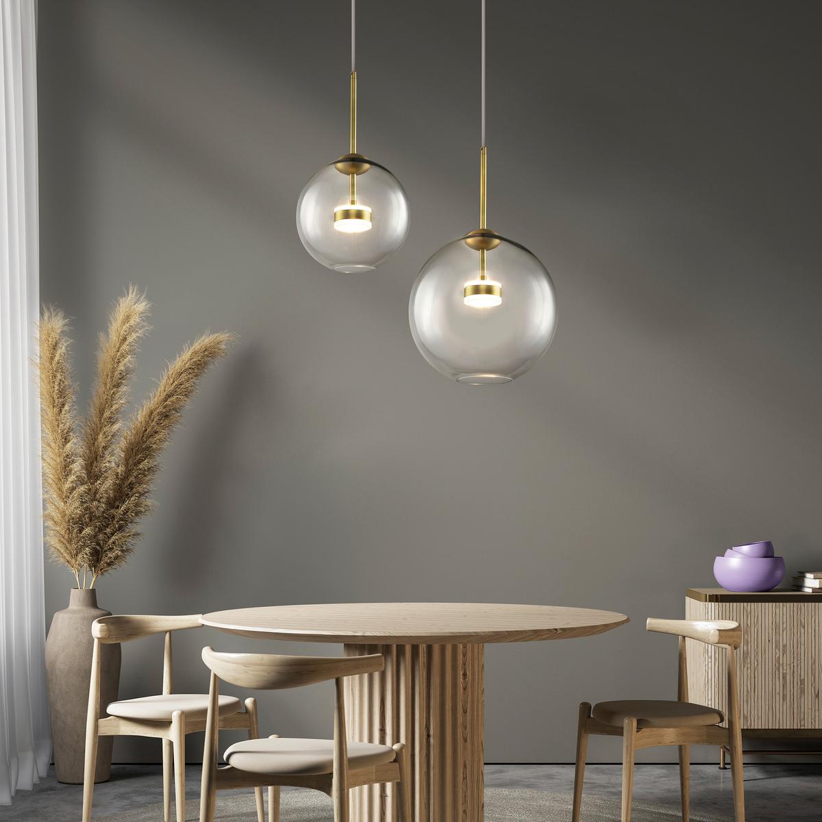 PENDELLEUCHTE COMETA - Goldfarben, Trend, Glas/Metall (35/55/35cm) - MAYTONI