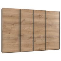 Ormar S Kliznim Vratima Level - boje hrasta/boje kroma, Basics, drvni materijal/metal (350/216/65cm) - Modern Living