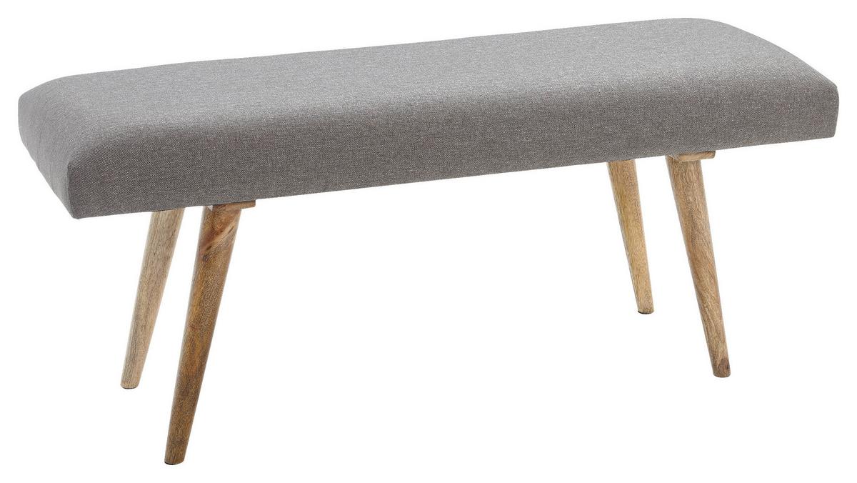 Sitzbank "Salim'", grau - Naturfarben/Grau, Natur, Holz/Textil (117/51/38cm) - MID.YOU