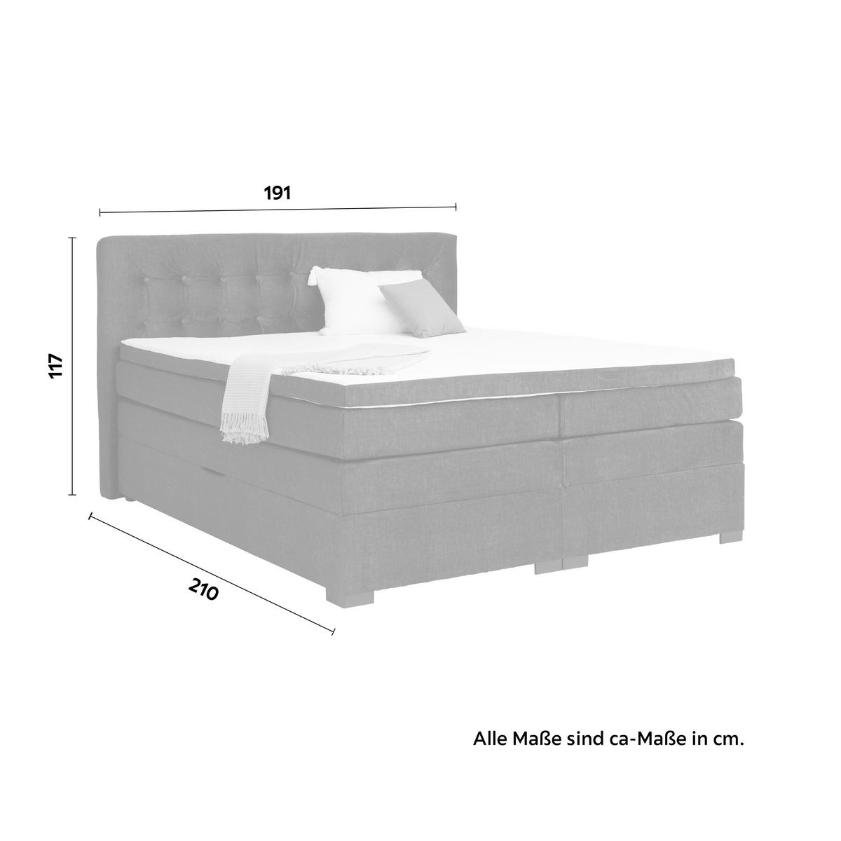 Boxspringbett Madeira in Anthrazit ca. 180x200cm - Anthrazit/Schwarz, Konventionell, Textil (180/200cm) - Premium Living