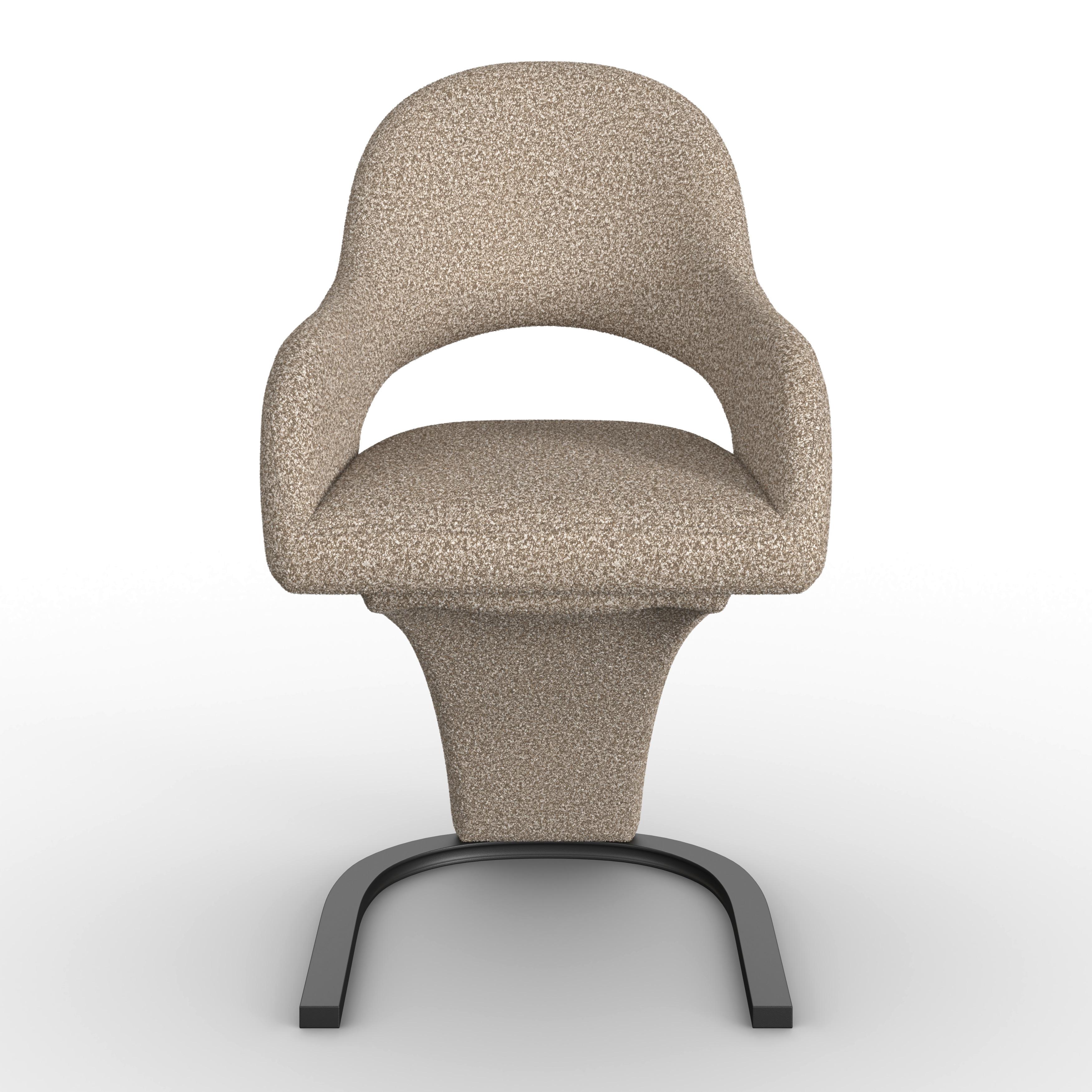 STOL MED ARMSTÖD ARIA - brun/svart, Modern, metall/trä (54/82/62cm) - Bessagi Home