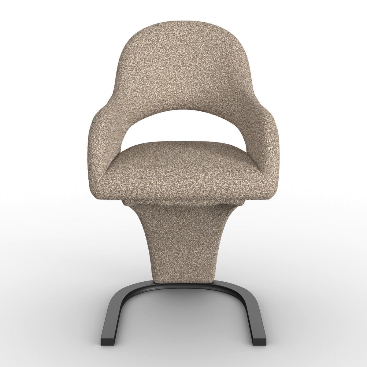 Armlehnstuhl Aria Braun Bouclé Gepolstert - Schwarz/Braun, MODERN, Holz/Textil (54/82cm) - Bessagi Home