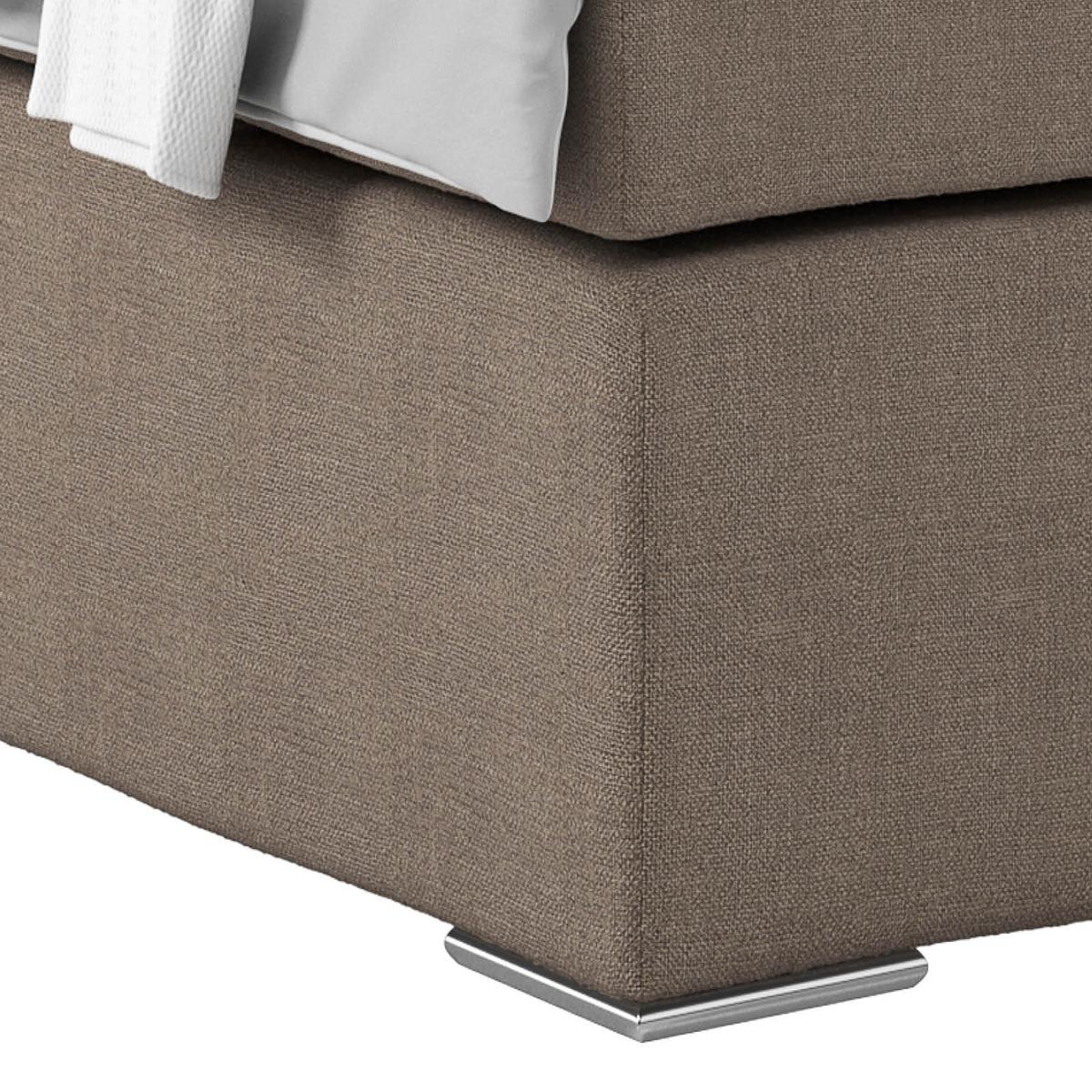 Boxspring Krevet Nero - boje blata/boje kroma, Konvencionalno, tekstil/metal (160/200cm) - Best Price