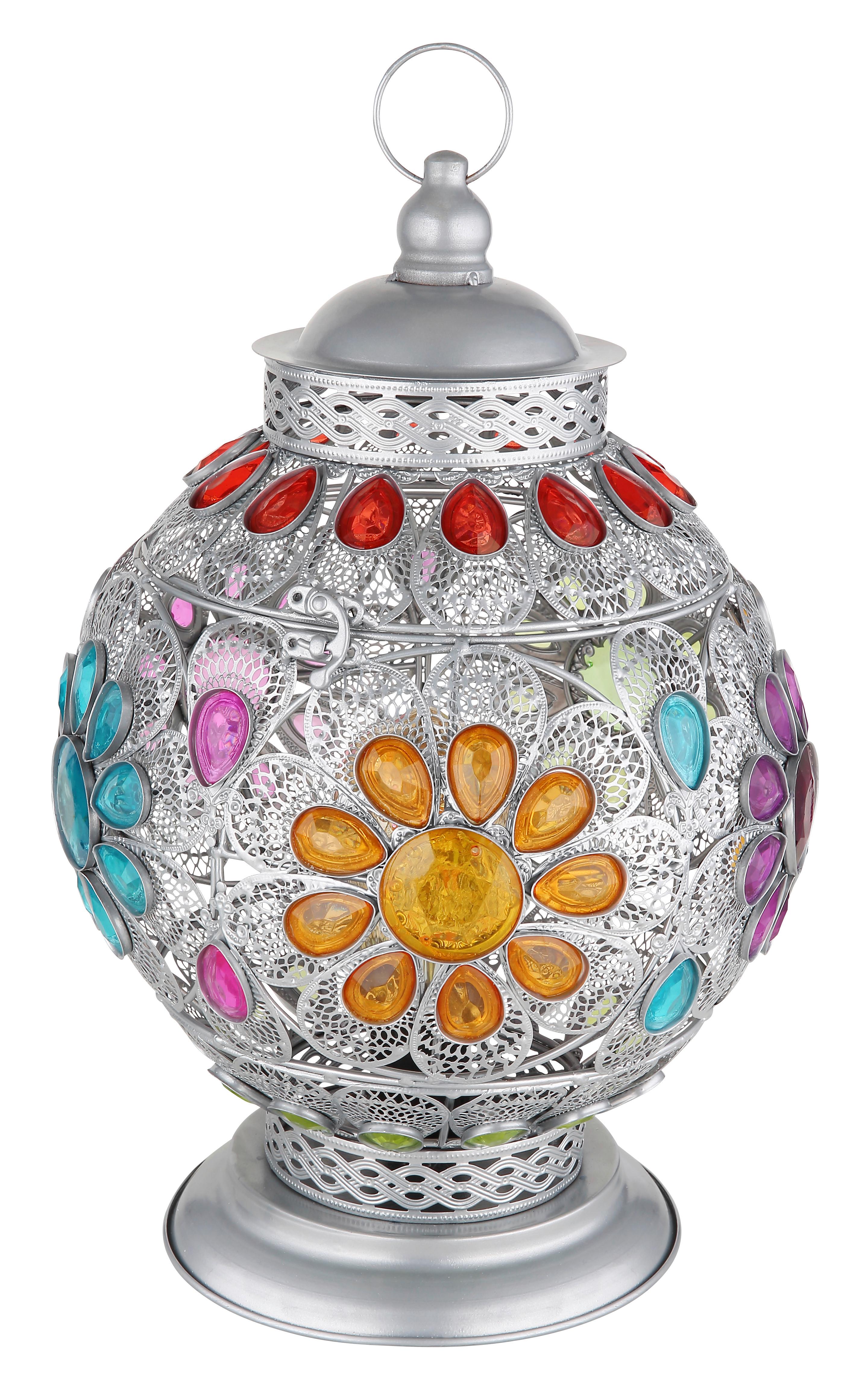 Namizna Svetilka 15658t - srebrne barve/črna, Konvencionalno, kovina/umetna masa (27/39,5cm) - Globo