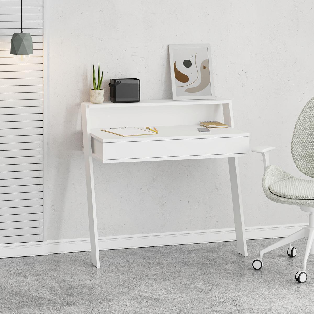 BUREAU COWORK WORKING TABLE - blanc, Design, matériau de bois (94/50/91cm) - Livetastic