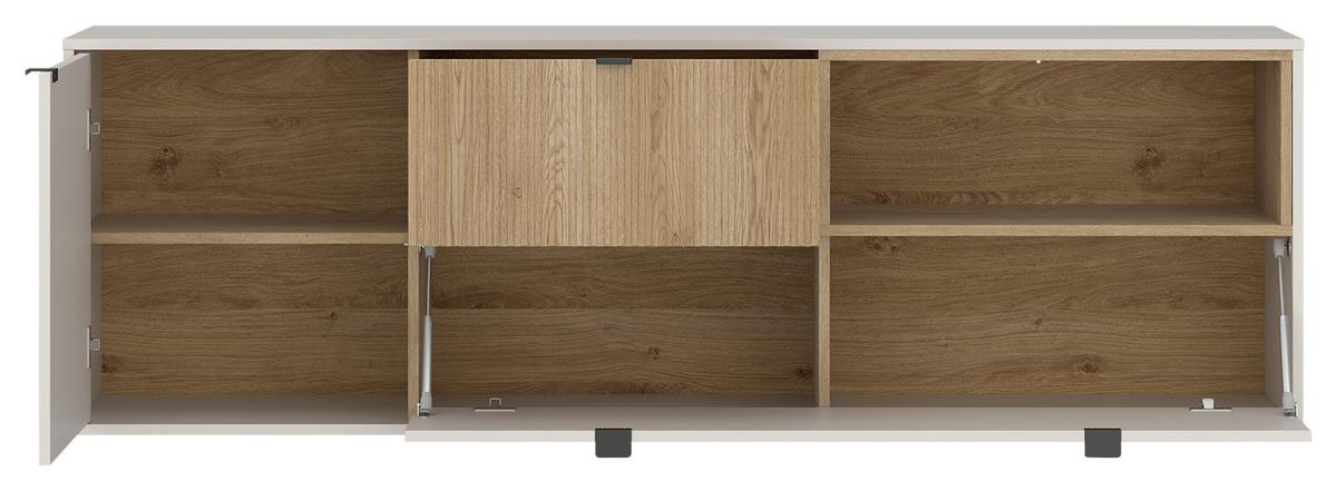 Comodă TV SAMM - bej/culoare lemn stejar, Trend, material pe bază de lemn (183,6/59/40cm) - Modern Living