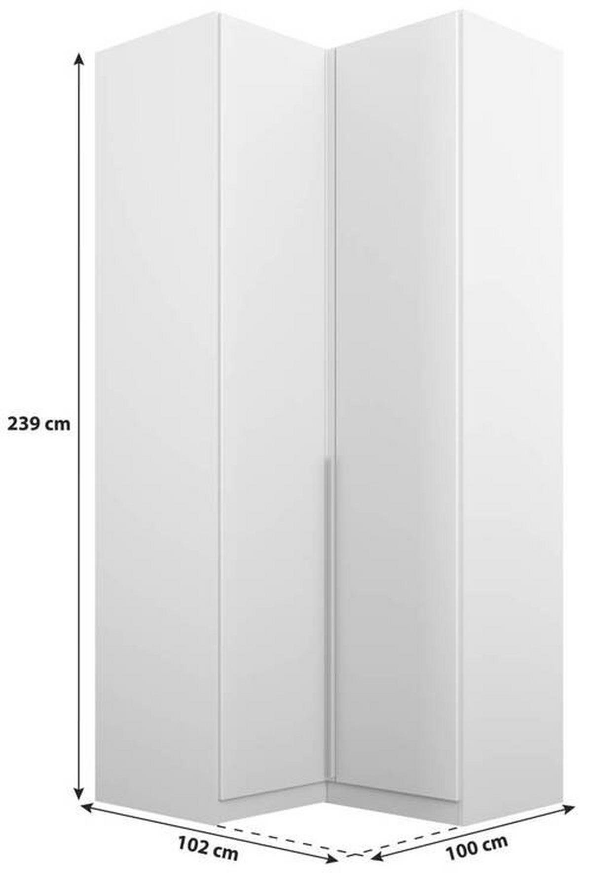 DULAP PE COLT ALABAMA - gri deschis/alb, Modern, material pe bază de lemn (100/229/102cm) - Modern Living