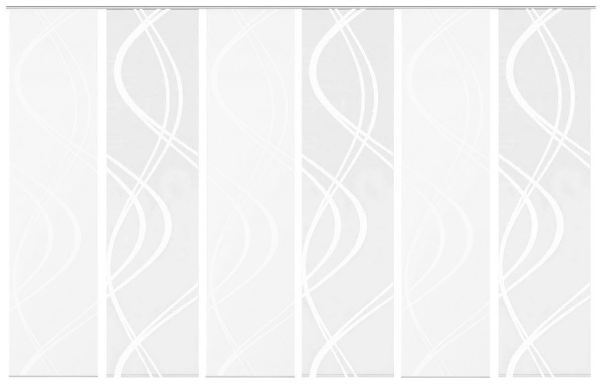 ZASŁONA PANELOWA TIBERIO, 6ER SET - biały, Modern, tkanina (60/245cm)