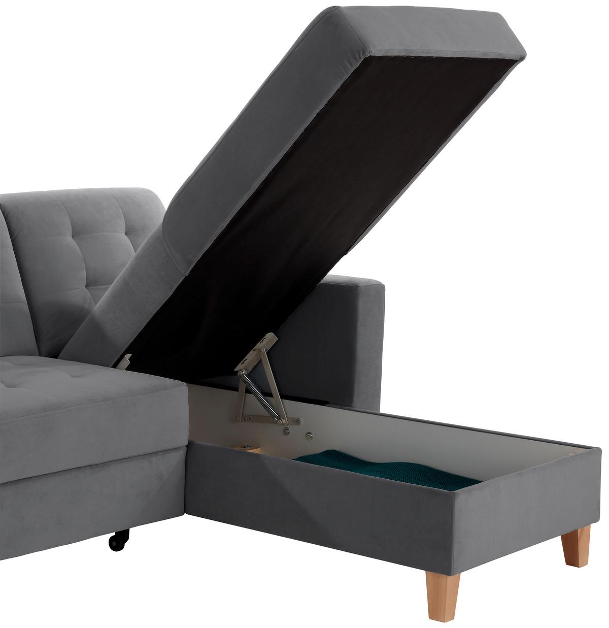 Colțar BERGEN - gri închis, Design, textil (231/160cm) - Luca Bessoni