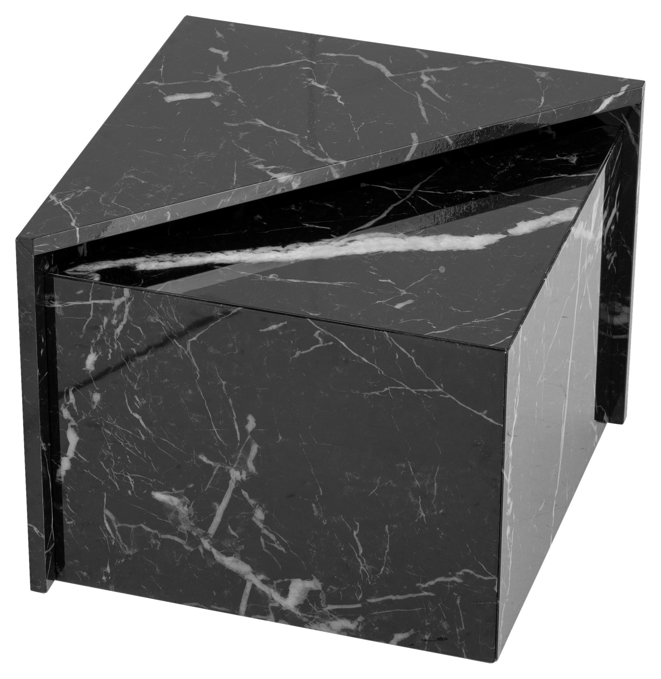 COUCHTISCH MONOBLOC - Schwarz Hochglanz, Lifestyle, Holzwerkstoff (50/50/41,5cm) - Livetastic