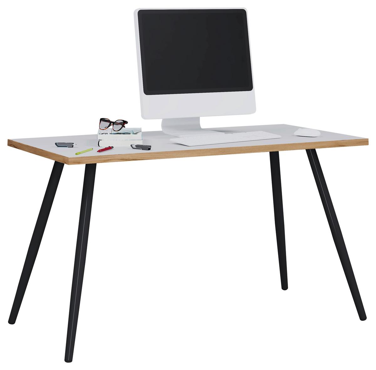 SCHREIBTISCH SALIA T50 - Honigeiche/Weiss, Design, Holzwerkstoff/Metall (110/50/70cm) - MID.YOU
