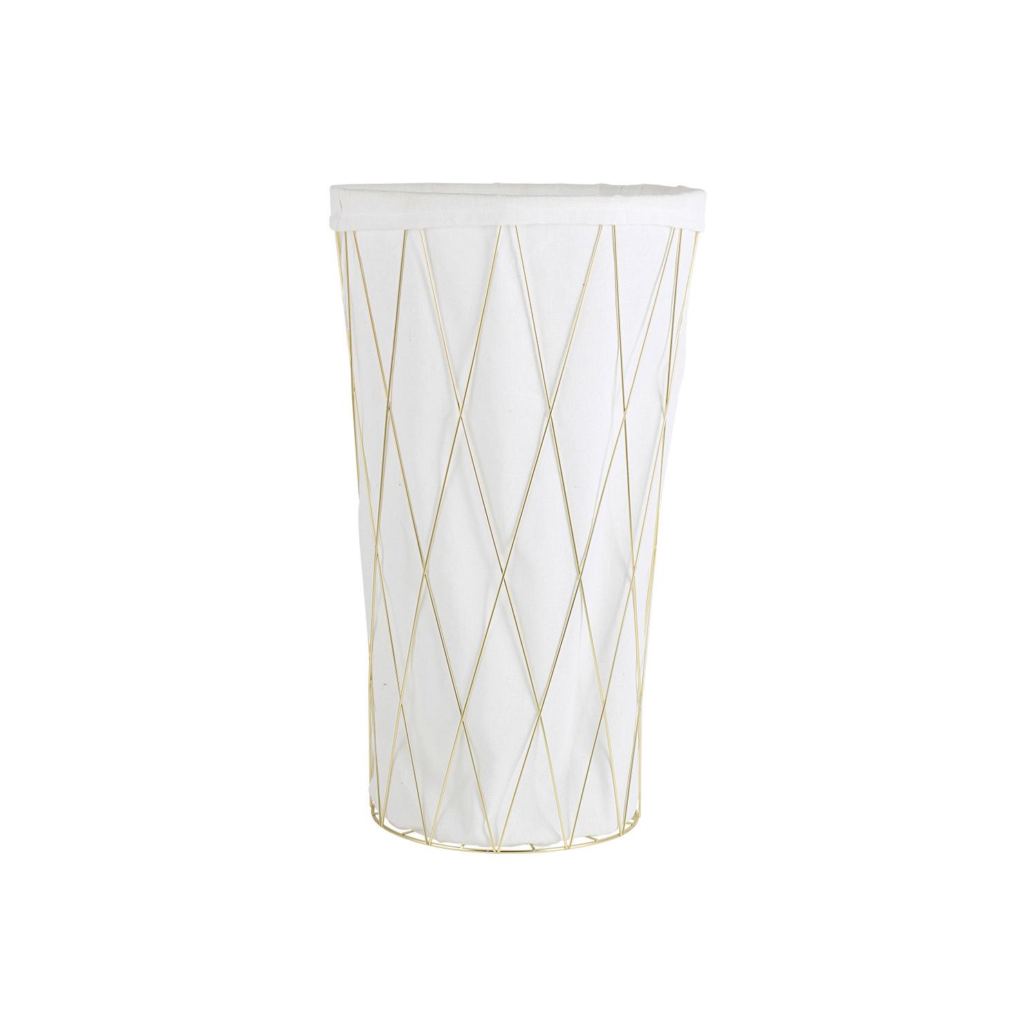 Koš Za Perilo Glamour - zlate barve/bela, Moderno, kovina/umetna masa (30-40/69.5cm) - Modern Living