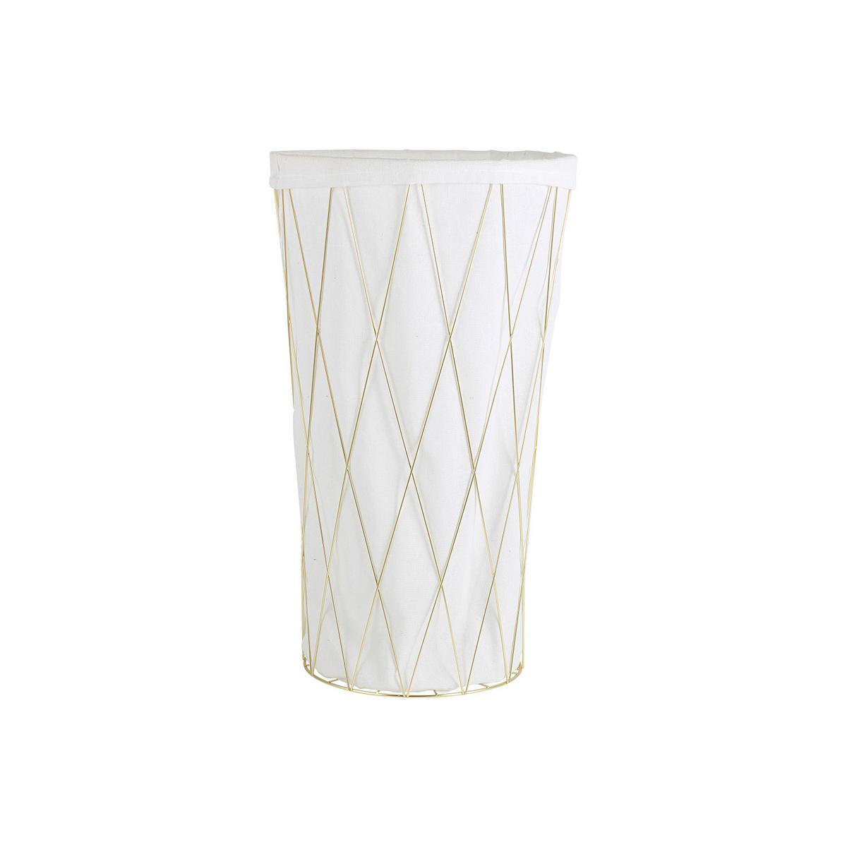 Szennyestartó Glamour - arany/fehér, Modern, műanyag/textil (30-40/69.5cm) - Modern Living