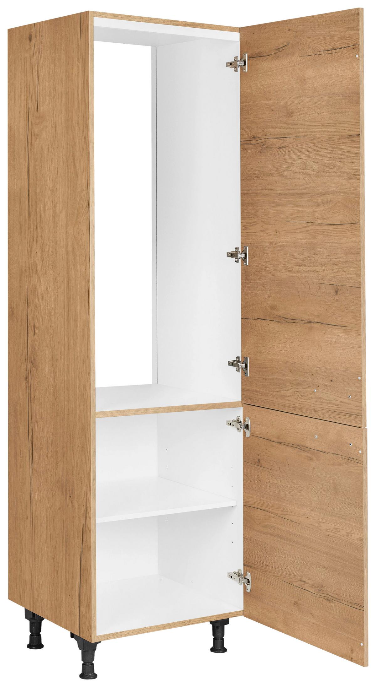 Geräteumbauschrank Structura Eiche - Eichefarben/Schwarz, MODERN, Holzwerkstoff/Metall (60/216,6/58cm) - Nobilia