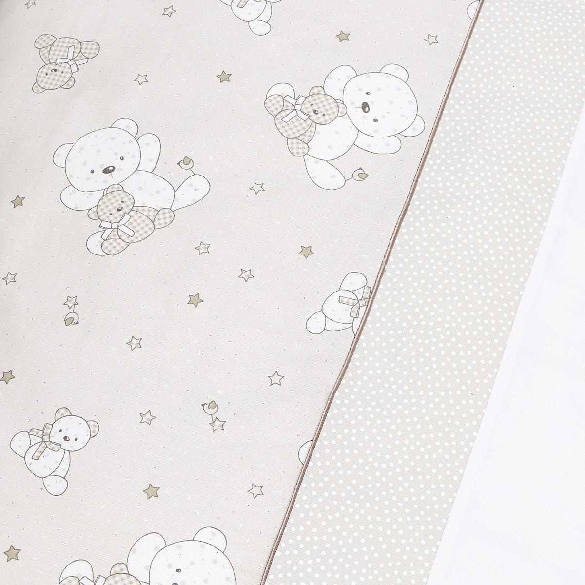 ZESTAW DO ŁÓŻKA SZCZEBELKOWEGO SREBRNY MIŚ - biały/taupe, Basics, tkanina - Patinio