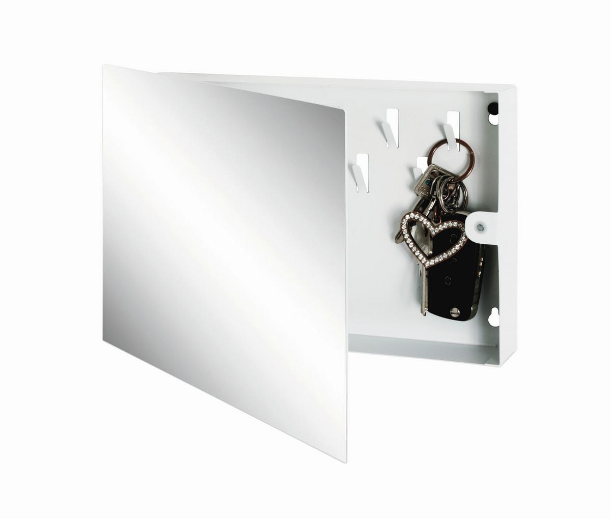 SZAFKA NA KLUCZE KEY 21369 - biały, Modern, metal/szkło (28/19/4cm)