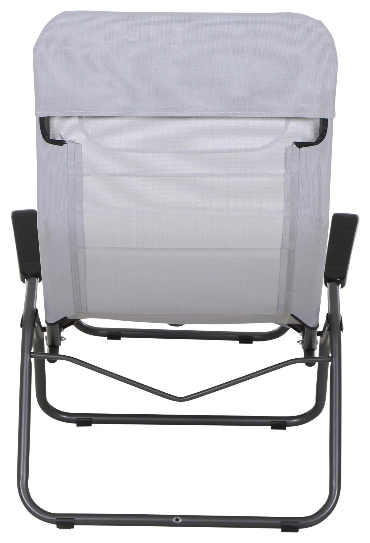 Gartenliege Anco Hellgrau Stahl - Anthrazit/Hellgrau, MODERN, Textil/Metall (72,5/103,5/144cm) - Siena Garden