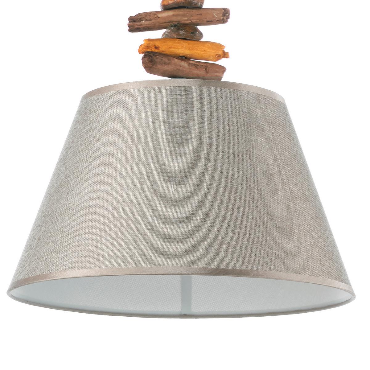 Hängeleuchte Grau/Weiß max. 22 Watt - Weiß/Grau, KONVENTIONELL, Textil/Stein (40/100cm)