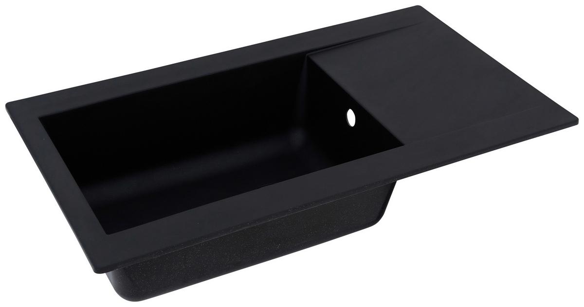 Einbauspüle Denver ca. 86x20x50 cm Schwarz - Schwarz, Trend, Glas/Kunststoff (86/20/50cm) - Respekta