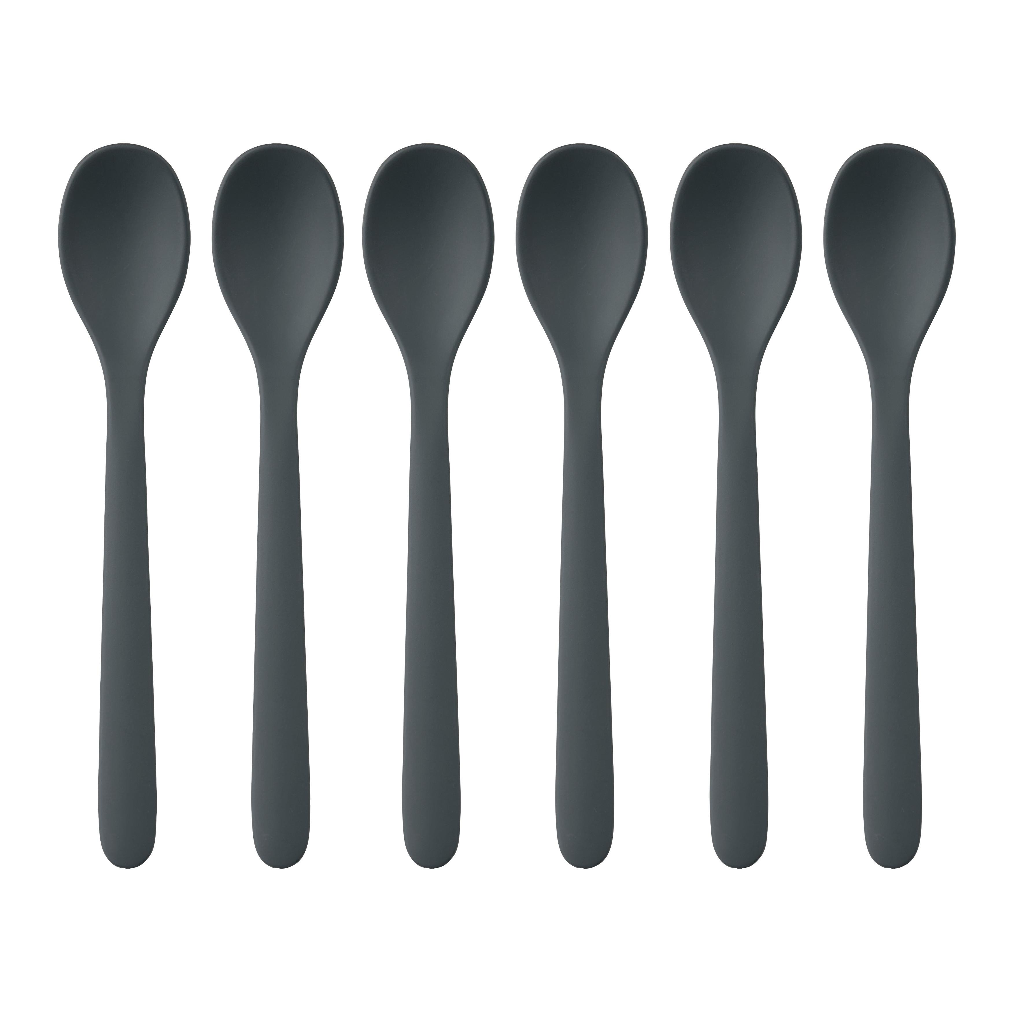 Eierlöffel Kiki Grau, 6er Set - Grau, KONVENTIONELL, Kunststoff (2,5/14cm) - Mömax