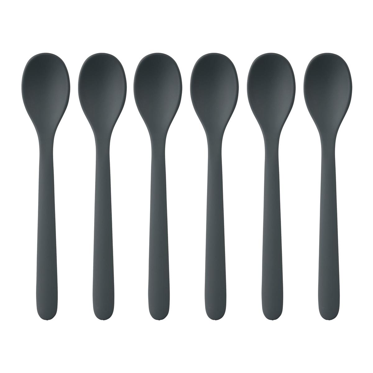 Eierlöffel Kiki Grau, 6er Set - Grau, KONVENTIONELL, Kunststoff (2,5/14cm) - Mömax