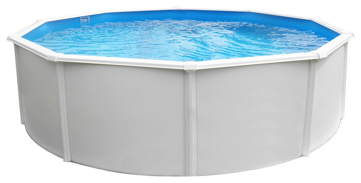Schwimmbecken Steely Supreme Ø 360 cm - Blau/Weiß, MODERN, Kunststoff/Metall (360/132cm)