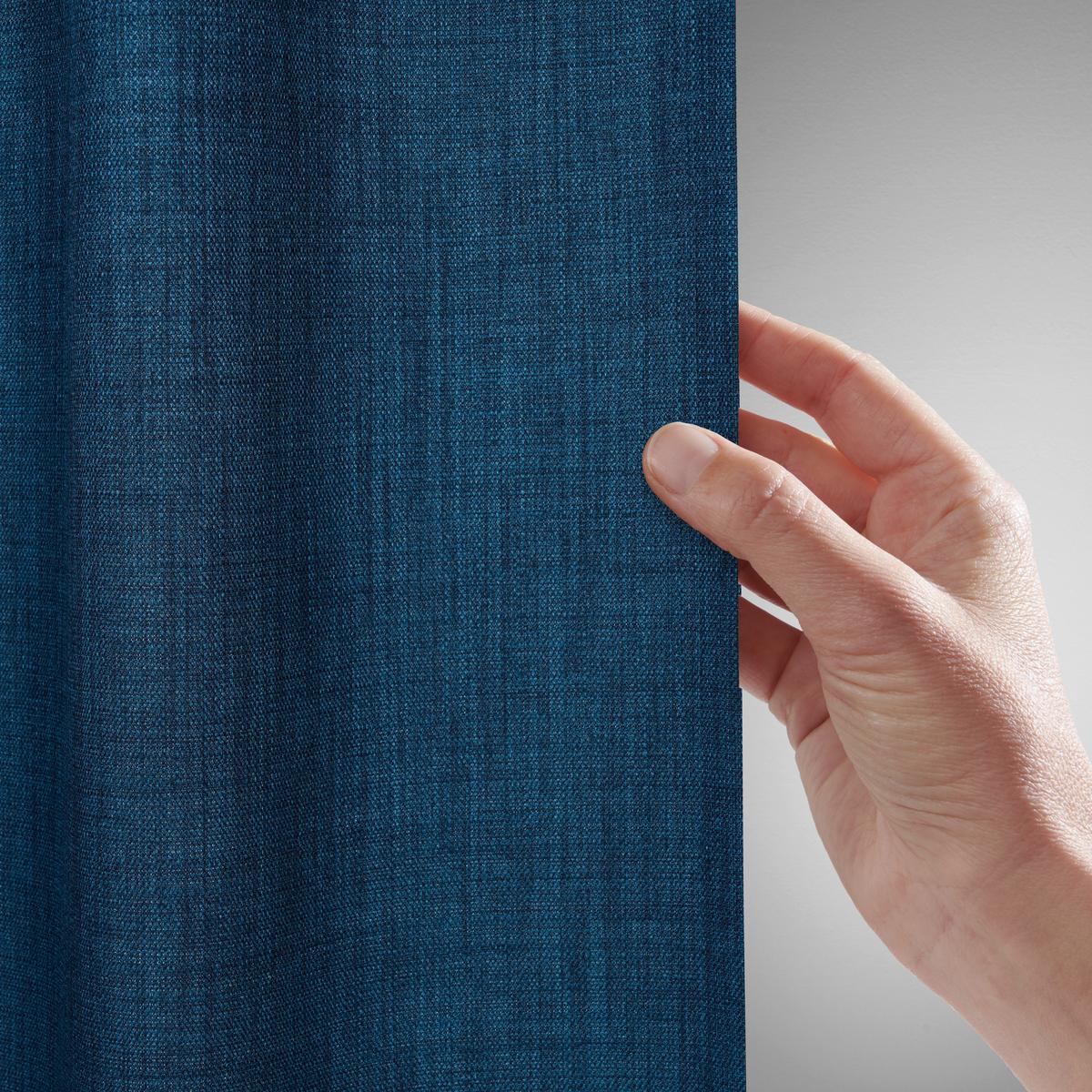 Fertigvorhang Leo Nachtblau ca. 135x300cm - Blau, MODERN, Textil (135/300cm) - Premium Living