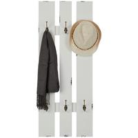 Fali Fogas 6 Akasztóval Marta Small - fehér, Romantik / Landhaus, faalapú anyag (40/100/9cm) - Best Price