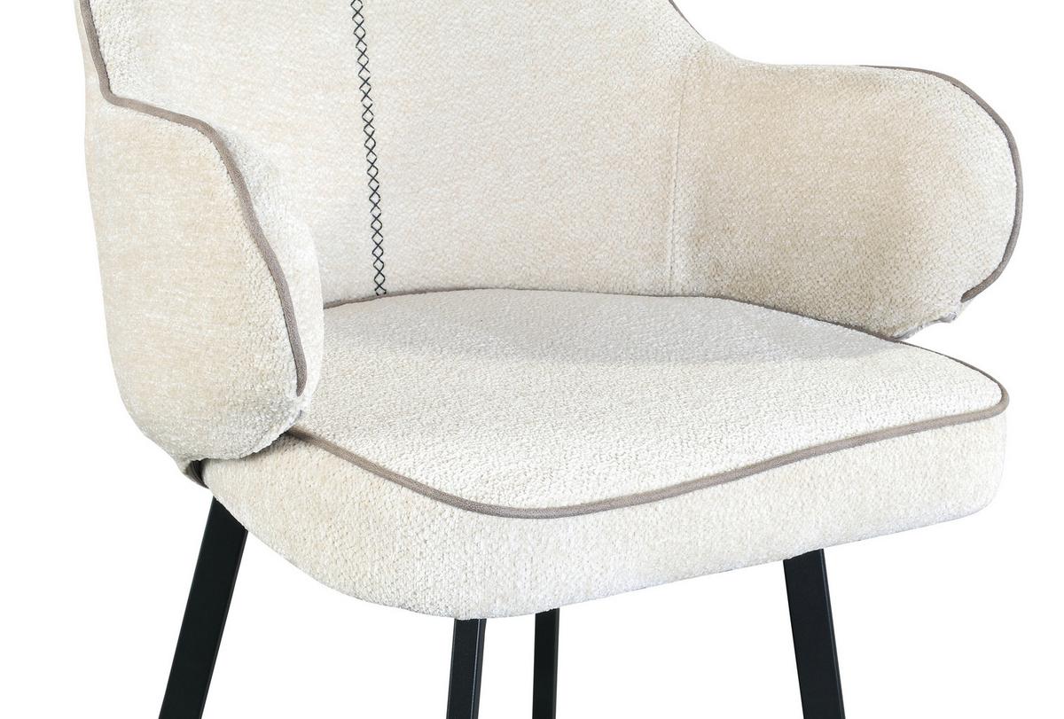 STOŁEK BAROWY ERVIK - beżowy/czarny, Modern, metal/tkanina (54/101/55cm) - MID.YOU