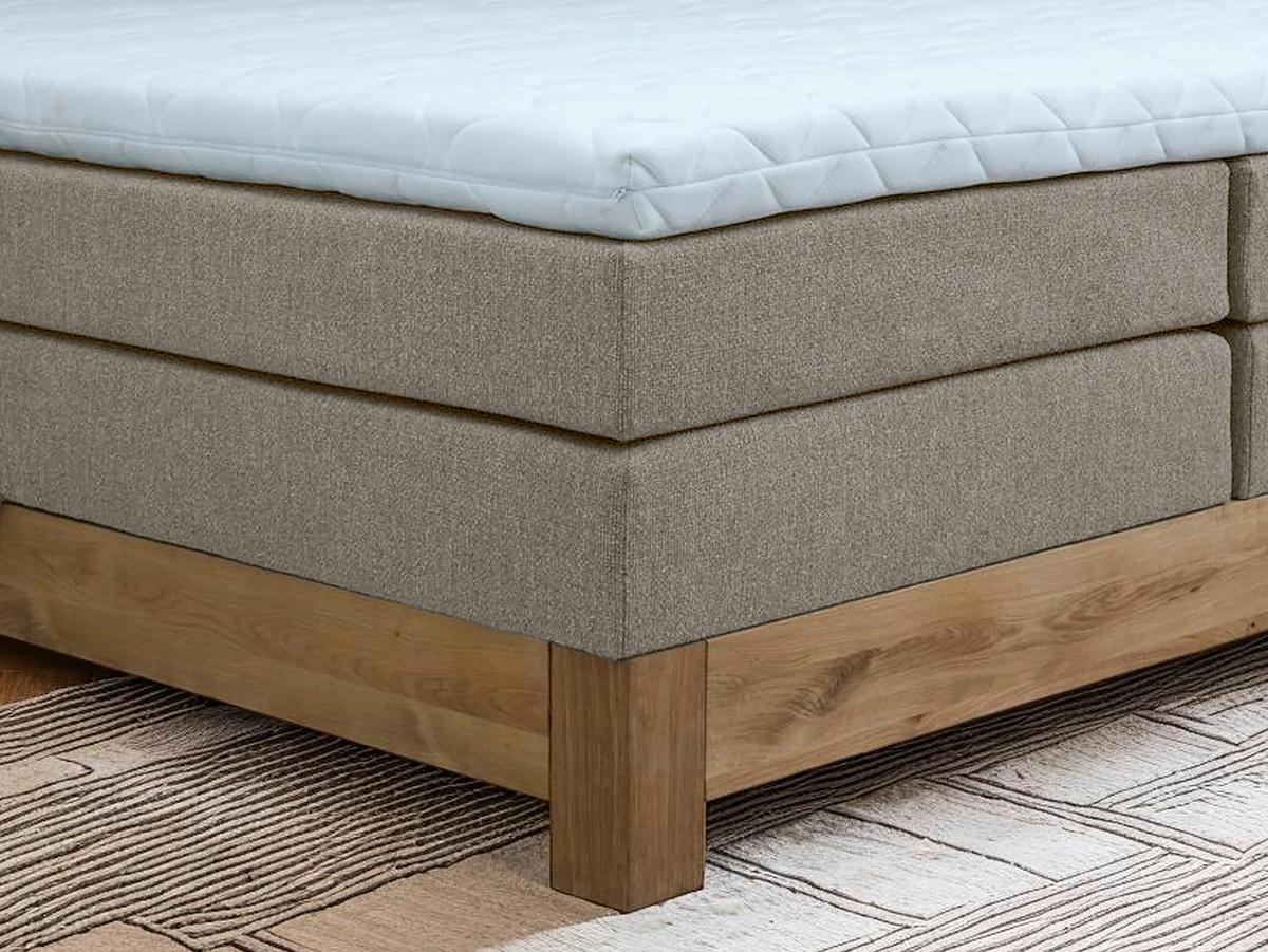 Boxspringbett Cloud Taupe ca. 180x200cm - Taupe/Eichefarben, KONVENTIONELL, Holz/Holzwerkstoff (180/200cm) - Premium Living