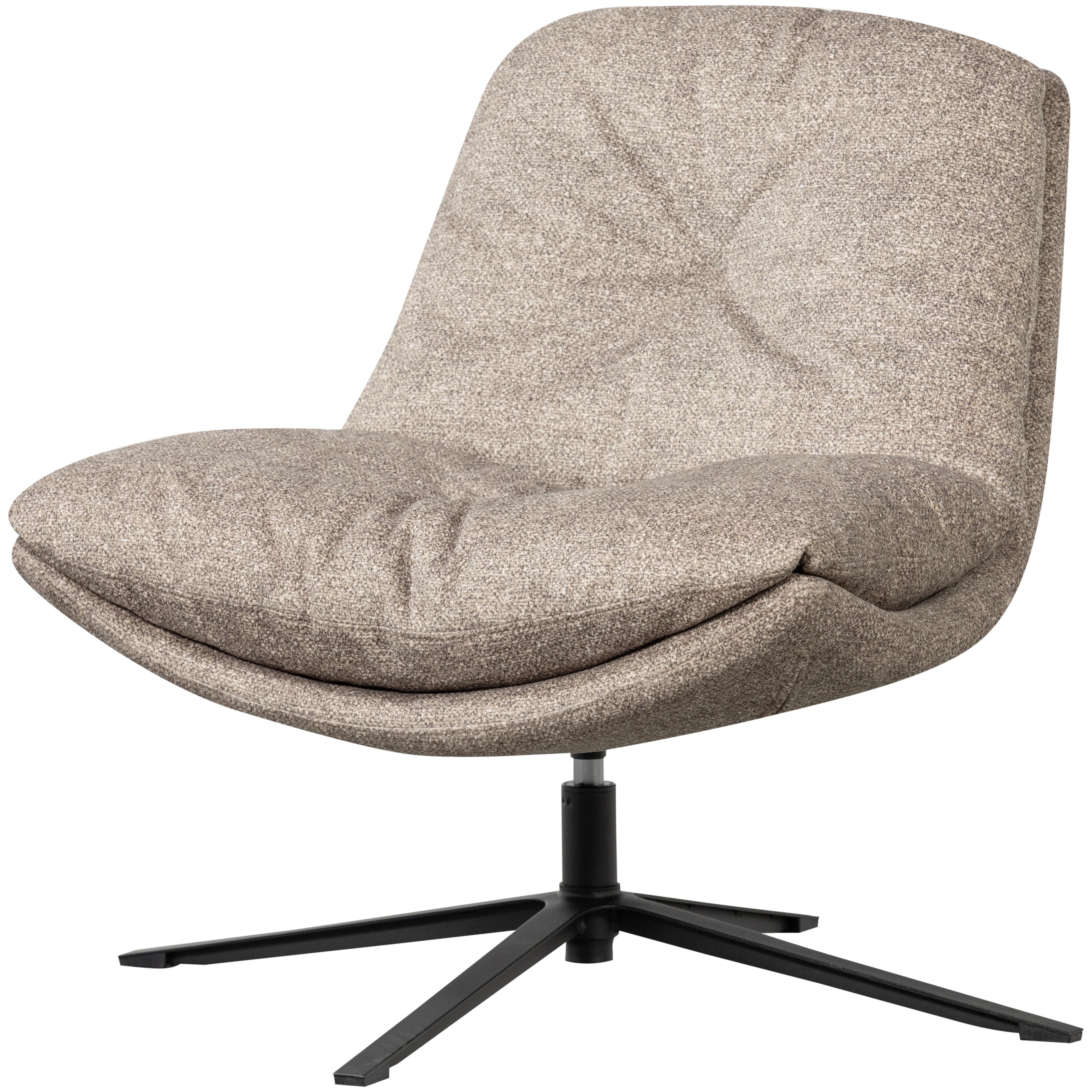 SESSEL Arve Naturfarben B: 82cm - Schwarz/Naturfarben, Design, Textil/Metall (82/86/87cm) - Livetastic