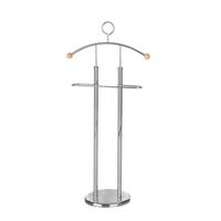 Herrendiener in Chromfarben - Chromfarben/Buchefarben, KONVENTIONELL, Holz/Metall (28/113cm) - Mömax