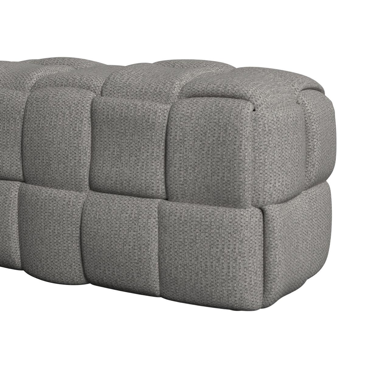 Bettbank Ella Bouclé Grau - Schwarz/Grau, MODERN, Holz/Kunststoff (110/45/45cm) - Bessagi Home