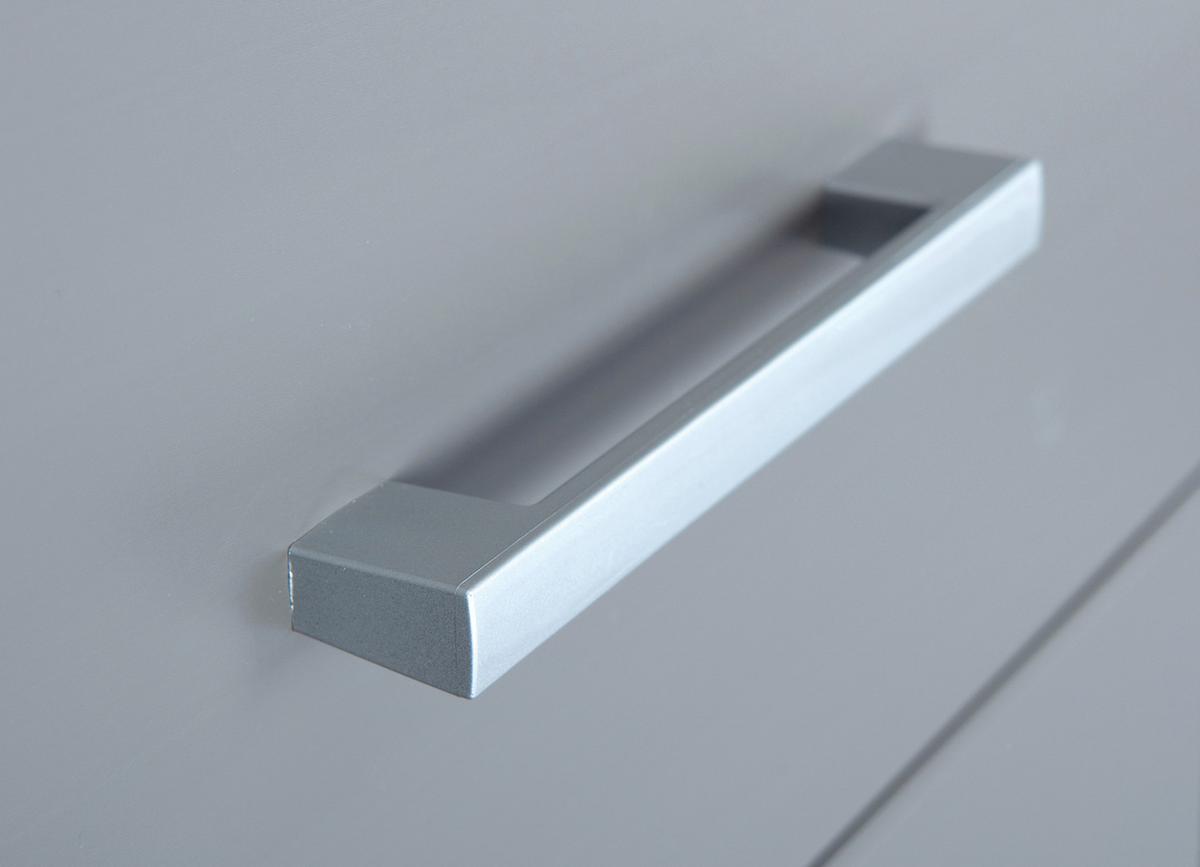 Garderobna Omara Norwin, Siva, Z Ogledalom - siva/barve aluminija, Natur, umetna masa/les (140cm) - MID.YOU