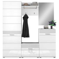 Serija Predsoblja Linus - bijela/bijela visoki sjaj, Design, drvni materijal/tekstil (170/190/37cm) - Modern Living