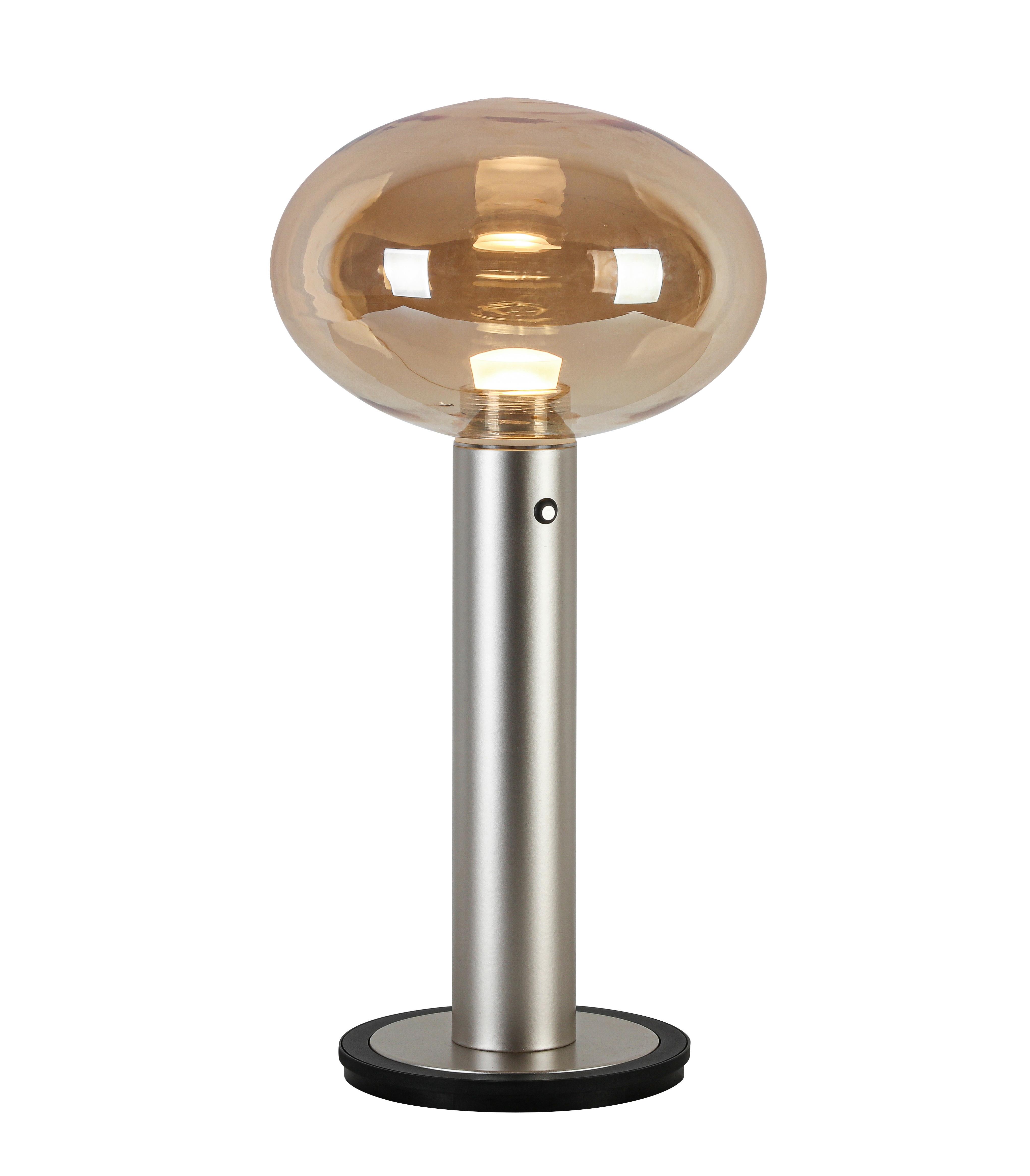 BORDSLAMPA SIOP - bärnstensfärgad/champagne, Modern, metall/glas (20/20/38,5cm)