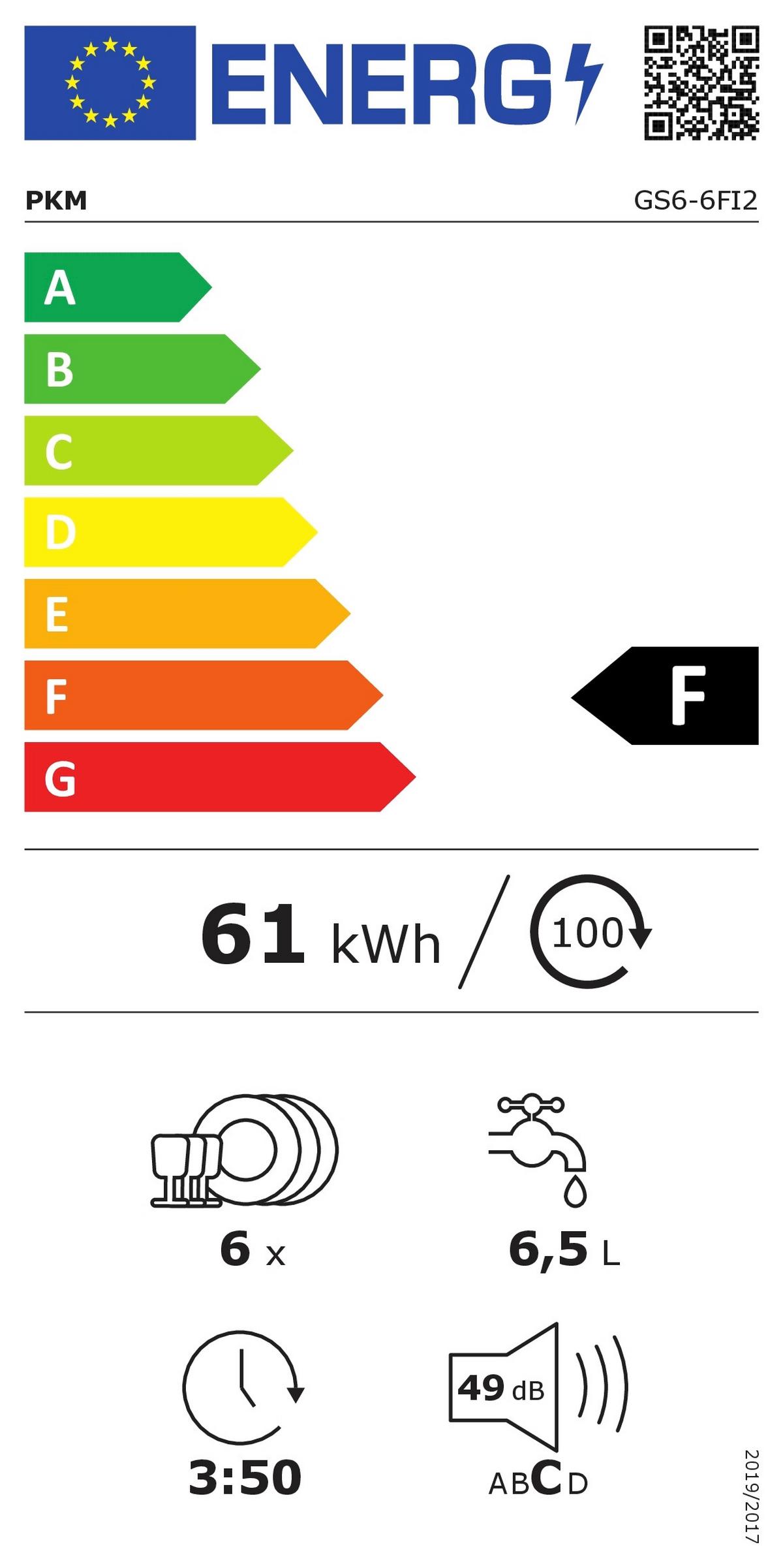 Geschirrspüler GS6-6FI2 Silberfarben - Silberfarben, Trend, Metall (55/45,20/52cm) - PKM