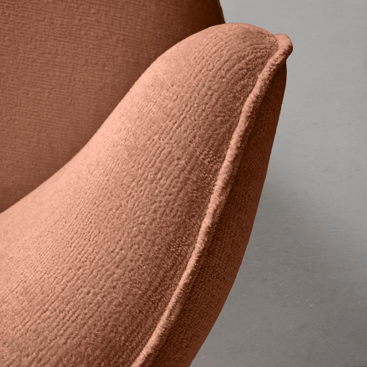 Sessel Jasima Kupfer drehbar - Schwarz/Kupferfarben, MODERN, Textil/Metall (77/81/85cm) - Premium Living